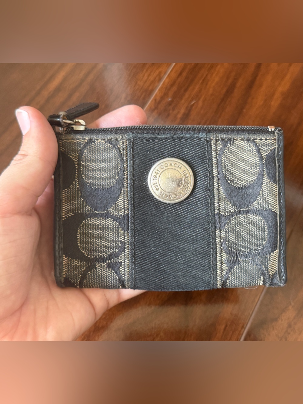 Coach Signature Denim Mini Skinny ID Wallet